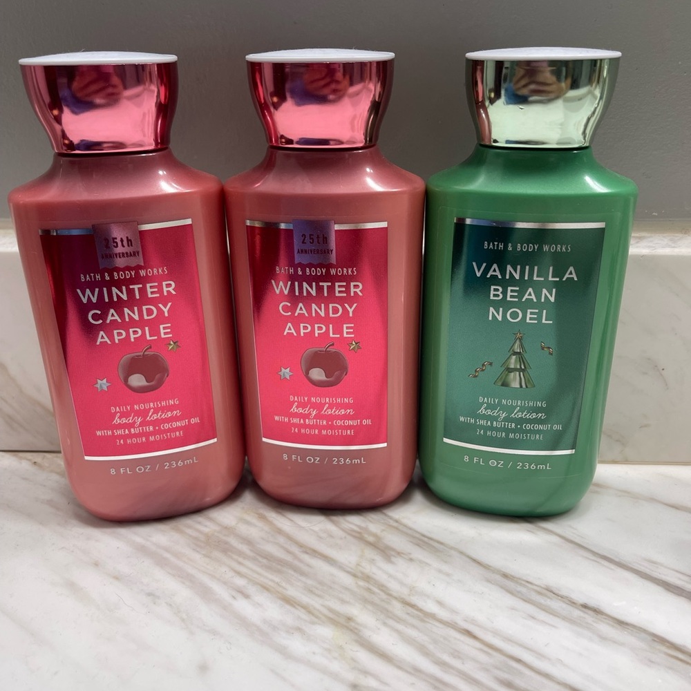 Bath & Body Works Winter Candy Apple & Vanilla Bean Noel Body Wash Trio